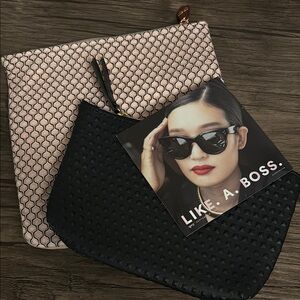 Chic Black and Pink Clutch Set